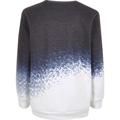 Boys blue faded geo print sweatshirt
